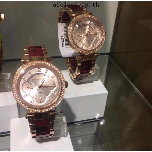 Michael Kors MK手錶 MK6239 小直徑手錶女 女生手錶 酒紅色玫瑰金色三眼計時女錶 時尚潮流石英錶-細節圖4