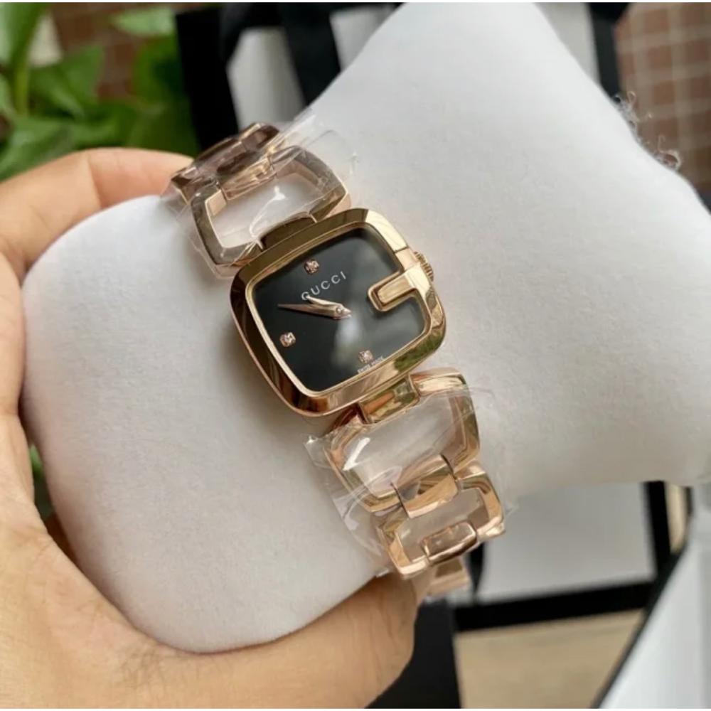 女生手錶 Gucci手錶 古馳手錶 方形手錶 經典G字錶盤 鏤空手鐲手錶 手鏈款女錶 時尚奢華石英錶YA125409-細節圖8