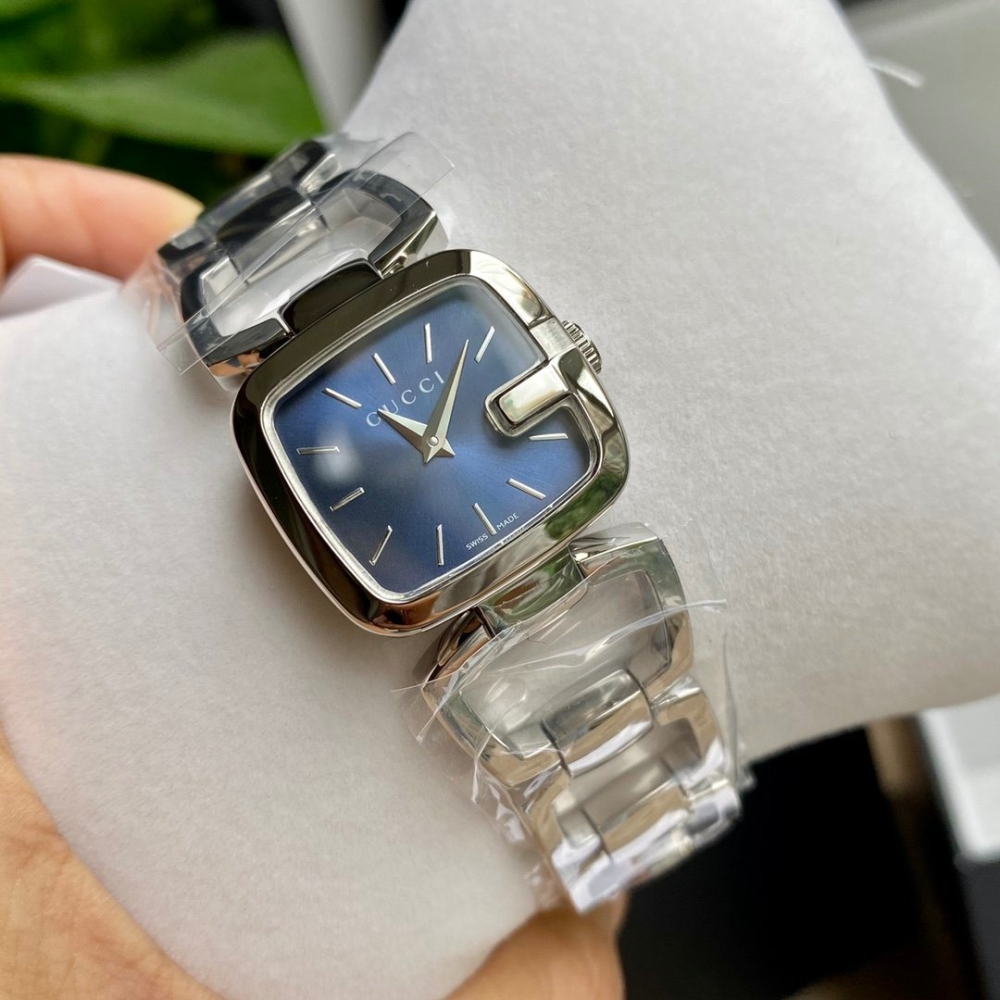 女生手錶 Gucci手錶 古馳手錶 方形手錶 經典G字錶盤 鏤空手鐲手錶 手鏈款女錶 時尚奢華石英錶YA125409-細節圖9