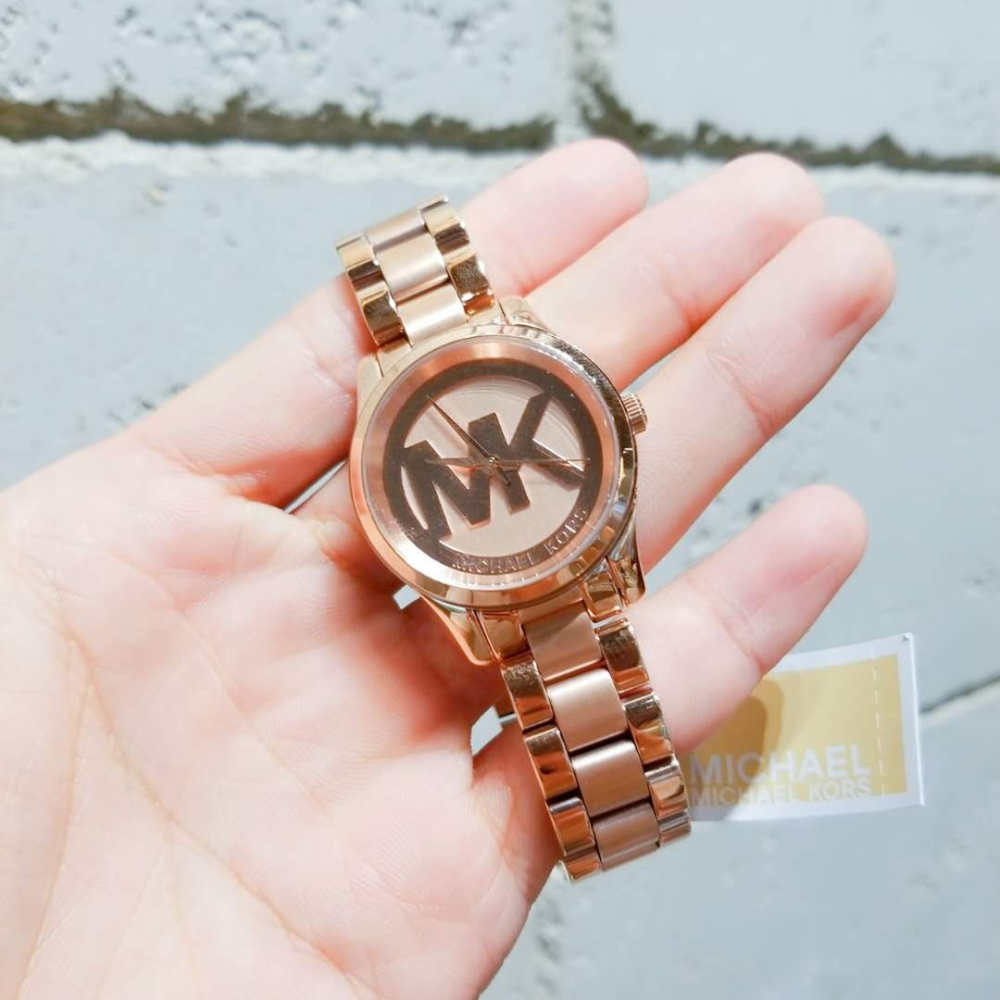 Michael Kors手錶 MK3334 MK手錶 大直徑手錶女 玫瑰金色鋼鏈石英錶 大LOGO設計 時尚潮流百搭女錶-細節圖7