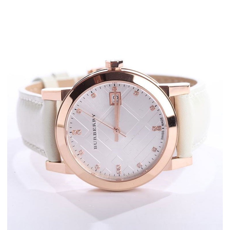 Burberry手錶 戰馬手錶 女生手錶 手錶女 鑲鑽白色皮帶錶 石英錶 英倫風時尚潮流百搭女錶 BU9130-細節圖3