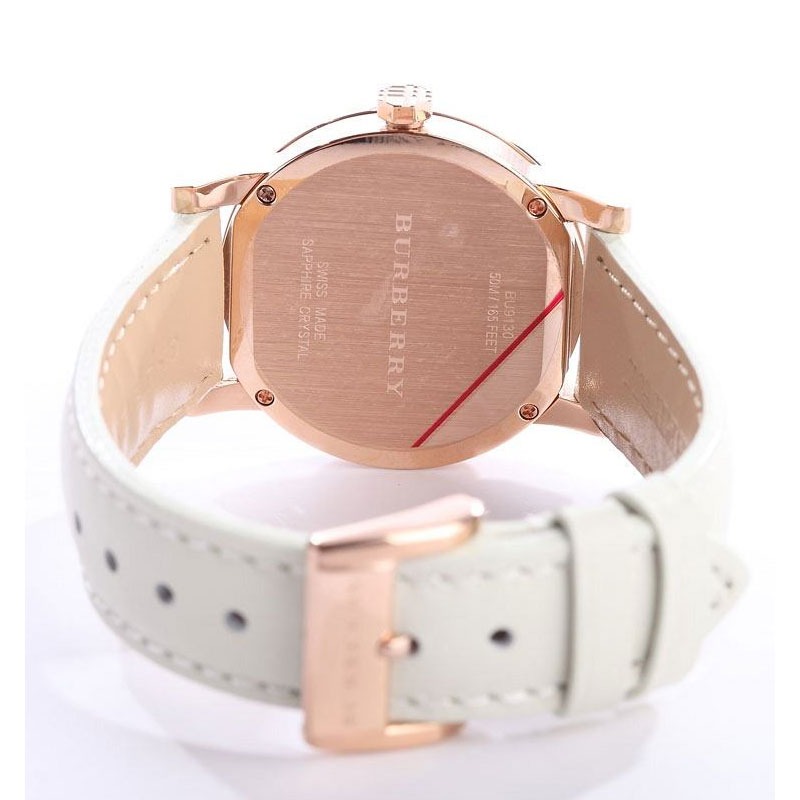 Burberry手錶 戰馬手錶 女生手錶 手錶女 鑲鑽白色皮帶錶 石英錶 英倫風時尚潮流百搭女錶 BU9130-細節圖4