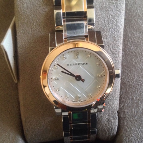 BURBERRY手錶 戰馬手錶 女生手錶 玫瑰金間不鏽鋼鏈鑲鑽石英錶 歐美時尚百搭女錶 BU9214 女生腕錶 精品錶-細節圖9