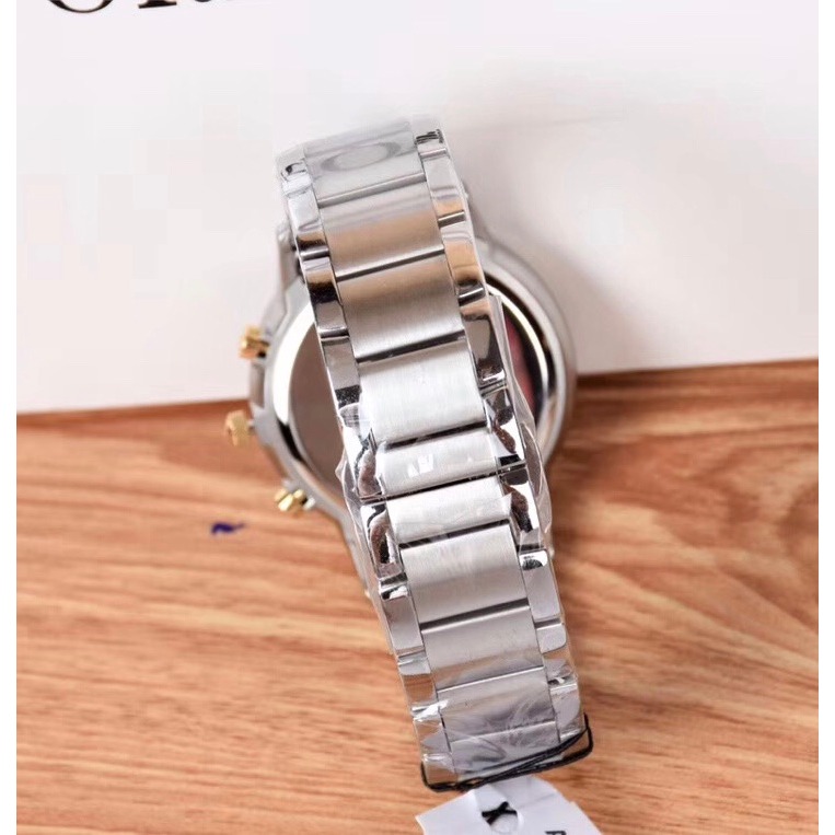 ARMANI阿曼尼手錶 男生手錶 計時防水手錶 玫瑰金鐵灰色石英男錶 不鏽鋼鏈三眼計商務休閒男士腕錶AR11047-細節圖7