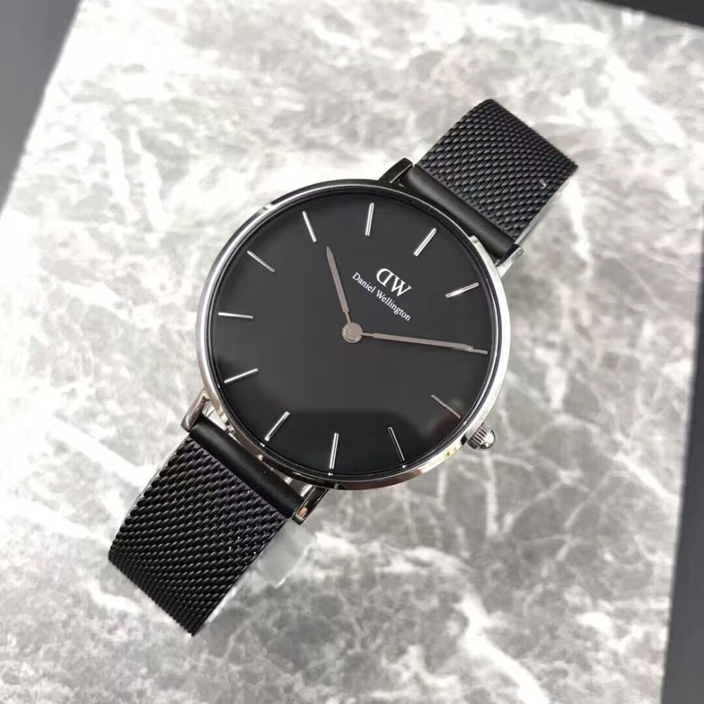Daniel Wellington手錶 DW手錶 黑色金屬鋼鏈女生腕錶 簡約時尚潮流石英錶32mm 學生手錶 休閒百搭-細節圖2