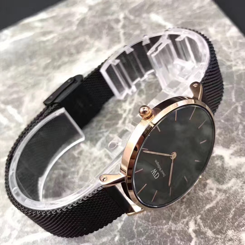 Daniel Wellington手錶 DW手錶 黑色金屬鋼鏈女生腕錶 簡約時尚潮流石英錶32mm 學生手錶 休閒百搭-細節圖6