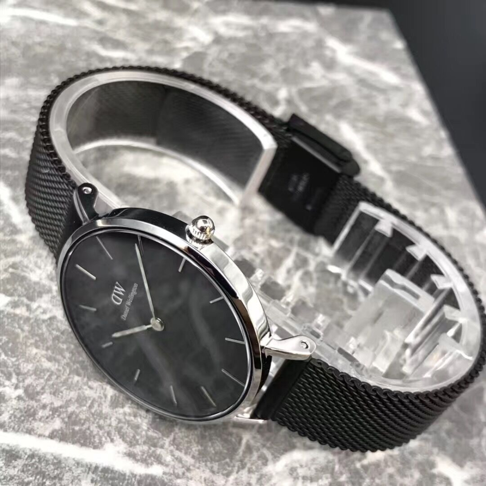 Daniel Wellington手錶 DW手錶 黑色金屬鋼鏈女生腕錶 簡約時尚潮流石英錶32mm 學生手錶 休閒百搭-細節圖8