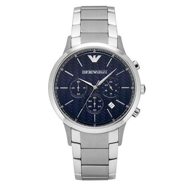 男生手錶 Armani手錶 阿曼尼手錶 不鏽鋼鏈錶帶 男士商務休閒石英腕錶 三眼計時日曆防水男錶AR2486-細節圖2