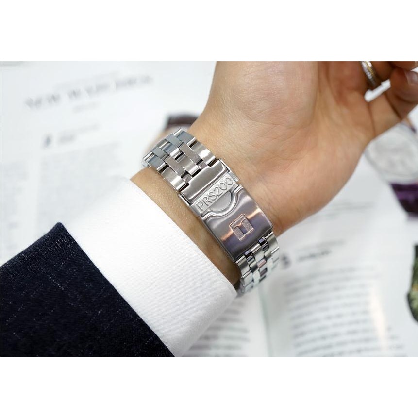 Tissot手錶 天梭男錶 PRS200 T067.417.11.031.01 經典銀色防水手錶 銀色三眼鋼鏈瑞士石英錶-細節圖5