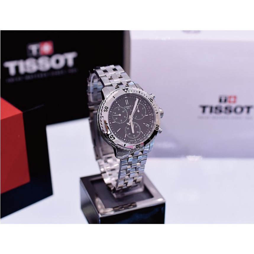 Tissot天梭手錶 PRS200 T067.417.11.051.01 水鬼 經典黑色三眼日曆防水200米 瑞士石英男-細節圖4