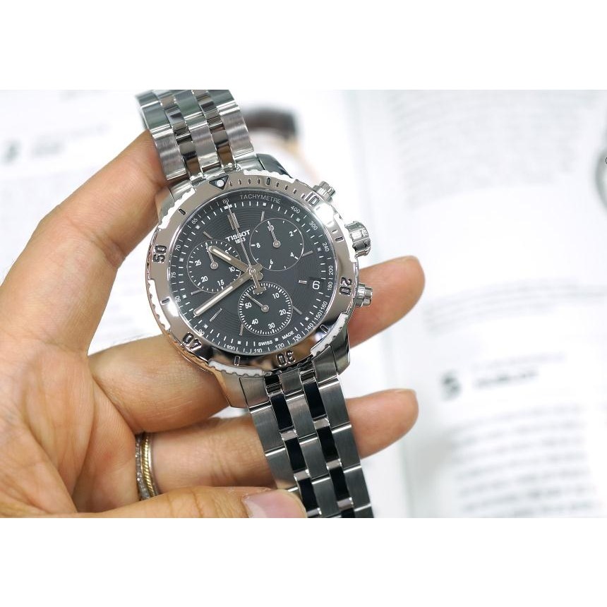 Tissot天梭手錶 PRS200 T067.417.11.051.01 水鬼 經典黑色三眼日曆防水200米 瑞士石英男-細節圖8