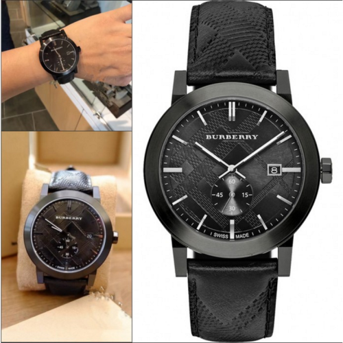 Burberry手錶 BU9906 戰馬手錶 時尚休閒男錶 防水黑色皮帶錶 商務腕錶 男生石英手錶 男士腕錶 經典百搭