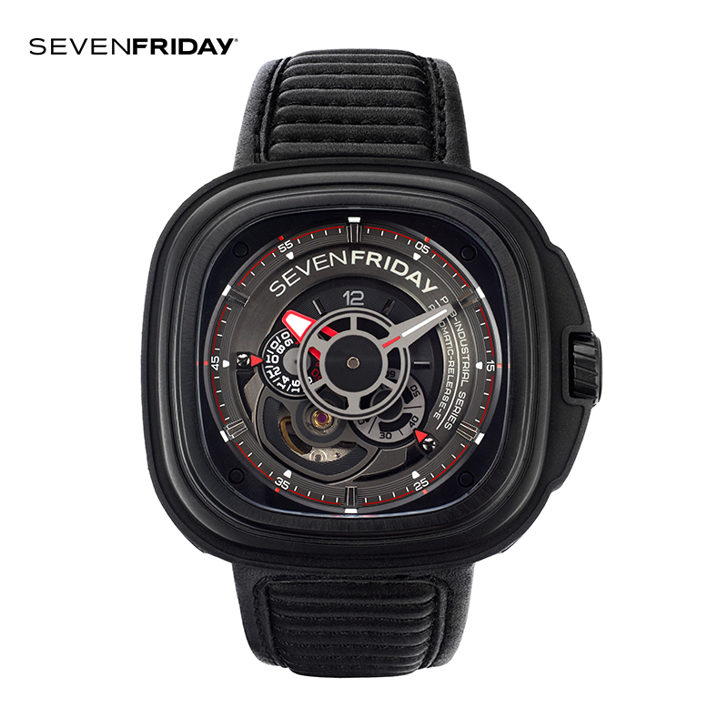 SEVENFRIDAY手錶 七個星期五手錶 大直徑手錶 男生手錶 防水腕錶 鏤空機械錶 男士皮帶自動機械男錶P3b/01-細節圖2