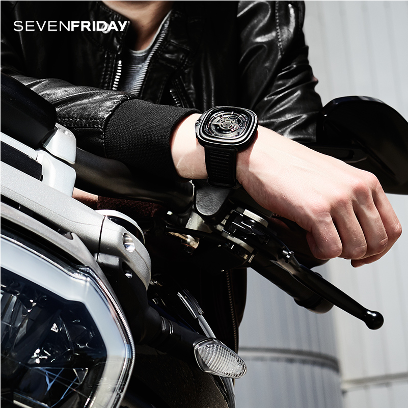 SEVENFRIDAY手錶 七個星期五手錶 大直徑手錶 男生手錶 防水腕錶 鏤空機械錶 男士皮帶自動機械男錶P3b/01-細節圖4