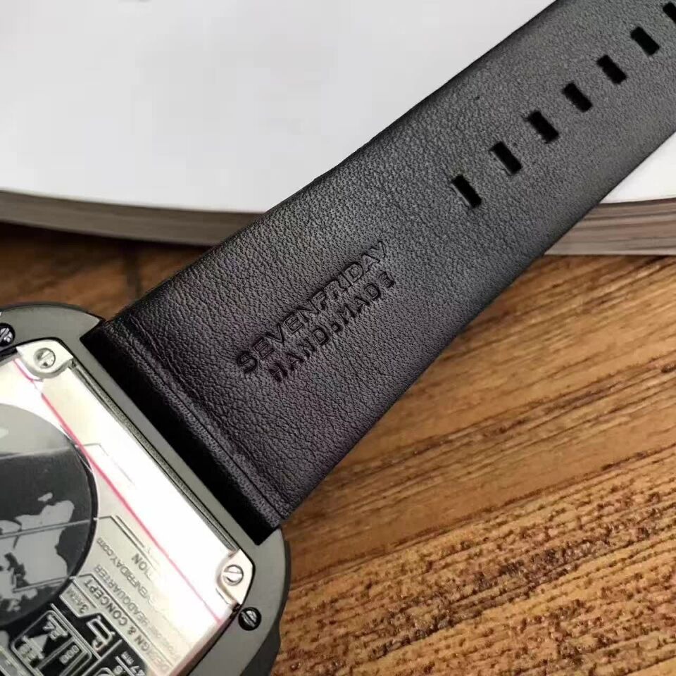 SEVENFRIDAY手錶 七個星期五手錶 大直徑手錶 男生手錶 防水腕錶 鏤空機械錶 男士皮帶自動機械男錶P3b/01-細節圖9