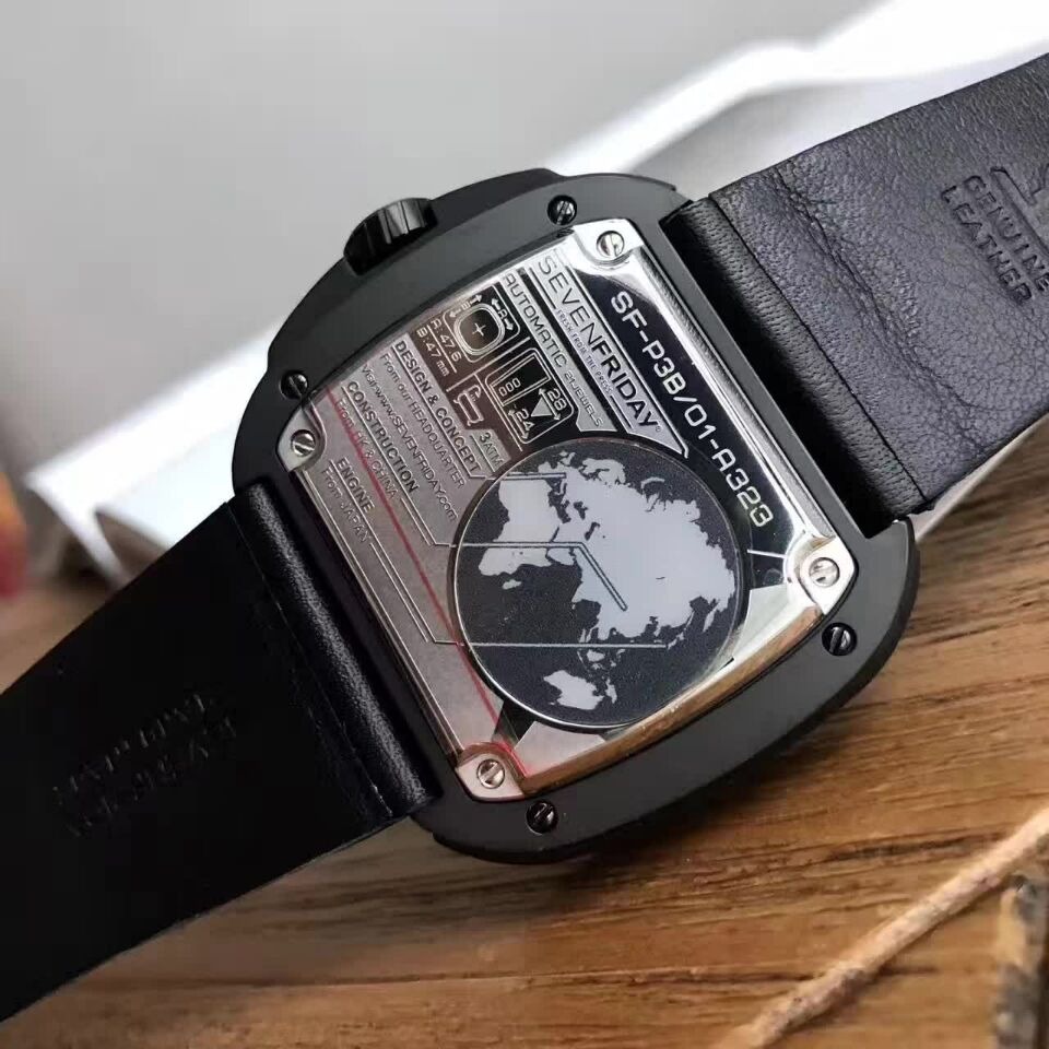 SEVENFRIDAY手錶 七個星期五手錶 大直徑手錶 男生手錶 防水腕錶 鏤空機械錶 男士皮帶自動機械男錶P3b/01-細節圖10