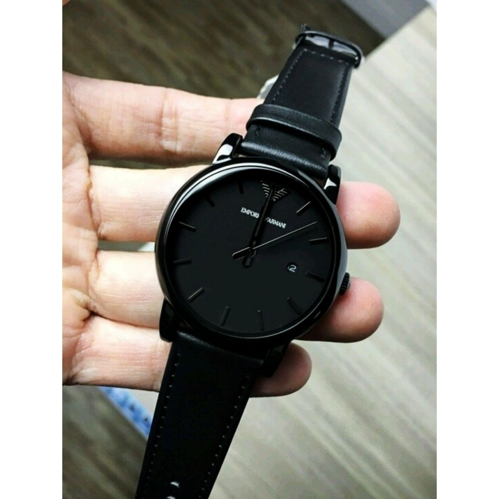 ARMANI手錶 阿瑪尼手錶男 男生手錶 阿曼尼男錶 AR1732 黑色皮錶帶 簡約時尚商務休閒男士腕錶-細節圖5