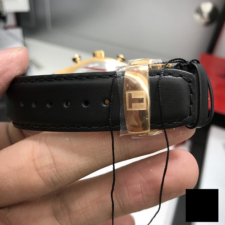 天梭Tissot手錶 PRS516 皮帶款三眼計時日曆防水男錶 休閒石英錶T100.417.36.051.00-細節圖5