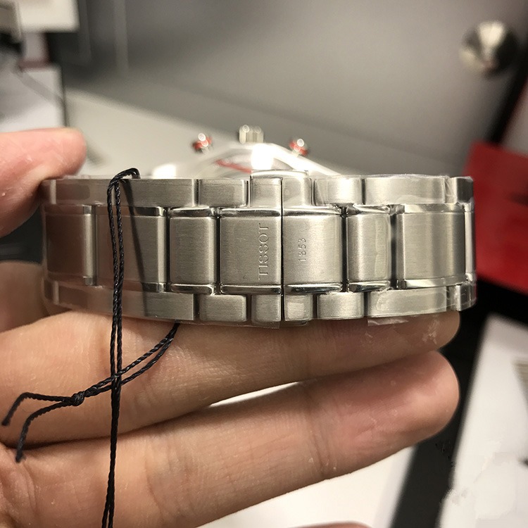 天梭手錶 TISSOT手錶 PRS516三眼計時多功能日曆防水鋼鏈黑面石英男錶T100.417.11.031.00-細節圖5