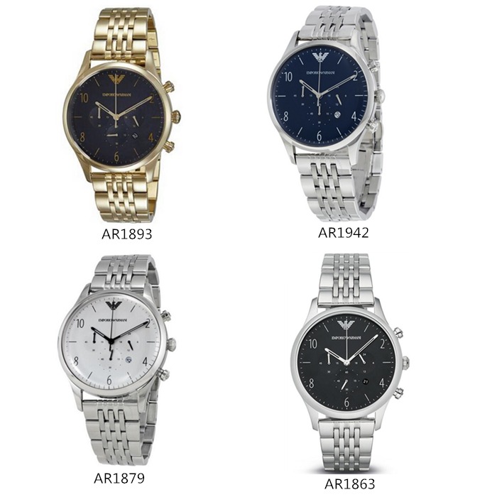 Armani手錶 阿曼尼手錶 時尚休閒男錶 男士手錶AR1893 AR1942 金色鋼鏈三眼計時手錶 石英錶 男士腕錶-細節圖2