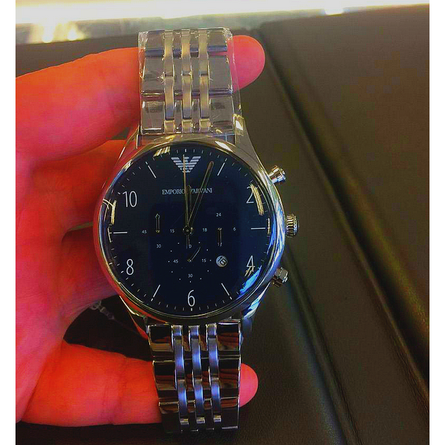 Armani手錶 阿曼尼手錶 時尚休閒男錶 男士手錶AR1893 AR1942 金色鋼鏈三眼計時手錶 石英錶 男士腕錶-細節圖5