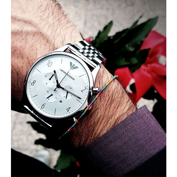 Armani手錶 阿曼尼手錶 時尚休閒男錶 男士手錶AR1893 AR1942 金色鋼鏈三眼計時手錶 石英錶 男士腕錶-細節圖7