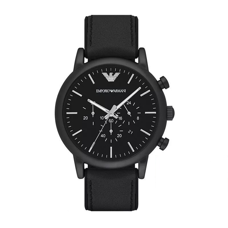 Armani手錶 男生手錶 阿曼尼手錶 新款黑色大錶盤 潮流時尚休閒黑色真皮錶帶男士手錶 石英男錶AR1970-細節圖8