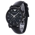 Armani手錶 男生手錶 阿曼尼手錶 新款黑色大錶盤 潮流時尚休閒黑色真皮錶帶男士手錶 石英男錶AR1970-規格圖9