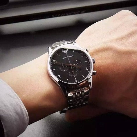 Armani手錶 阿曼尼手錶 男士不鏽鋼鏈三眼計時日曆防水石英錶 時尚簡約商務男錶AR1863-細節圖4