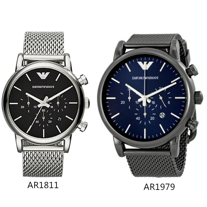 ARMANI手錶 阿曼尼手錶 男士商務休閒腕錶 三眼計時日曆鋼鏈時尚潮流石英錶AR1811 AR1979-細節圖2