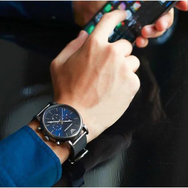 ARMANI手錶 阿曼尼手錶 男士商務休閒腕錶 三眼計時日曆鋼鏈時尚潮流石英錶AR1811 AR1979-細節圖5