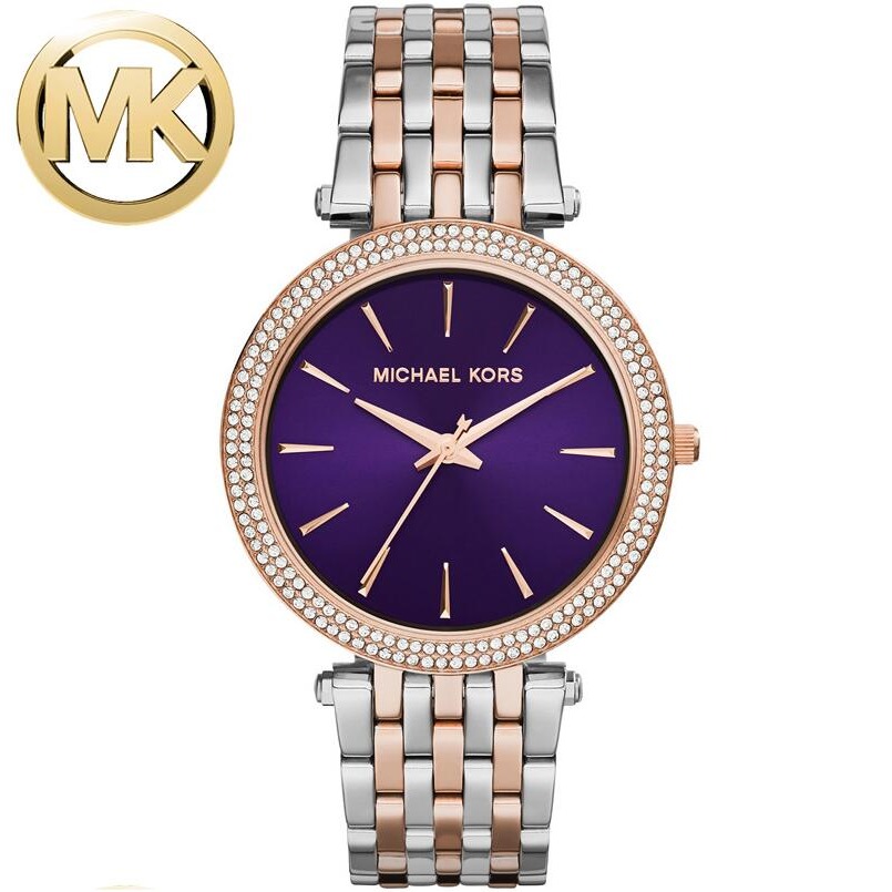 Michael Kors MK手錶 超薄鑲鑽不鏽鋼鏈玫瑰金色石英女錶MK3352 MK3353 MK3406 MK337-細節圖7