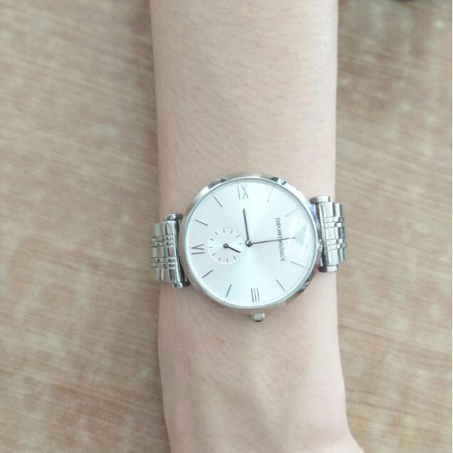 Armani手錶 阿曼尼手錶 經典商務銀色不鏽鋼鏈計時日曆男錶 簡約時尚休閒石英錶AR1819-細節圖5