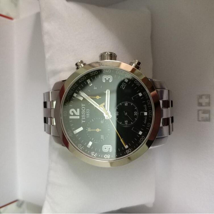 Tissot手錶天梭男錶 駿馳200系列運動防水石英錶 三眼計時日曆不鏽鋼鏈男士腕錶T055.417.11.057.00-細節圖3
