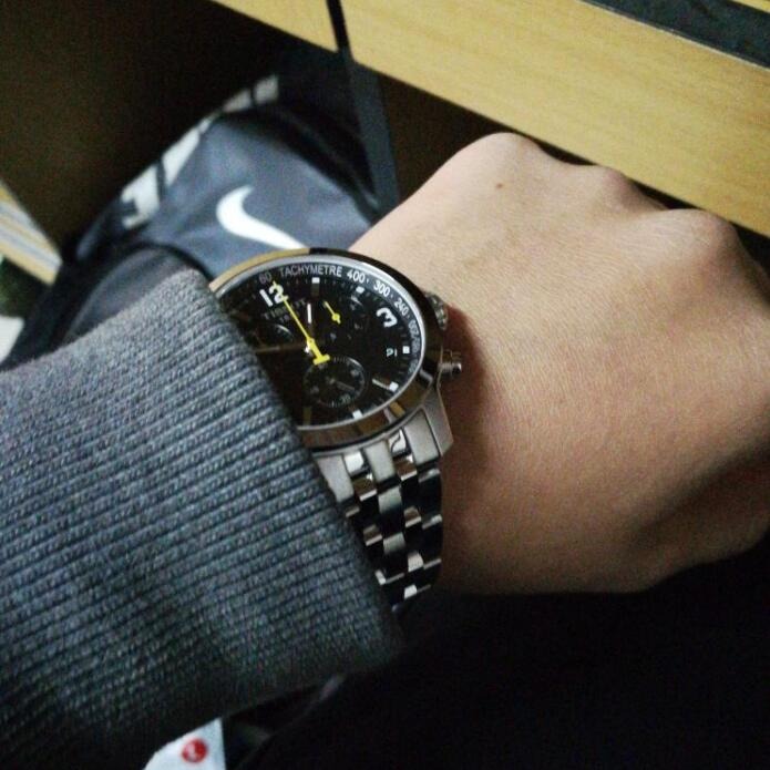 Tissot手錶天梭男錶 駿馳200系列運動防水石英錶 三眼計時日曆不鏽鋼鏈男士腕錶T055.417.11.057.00-細節圖5