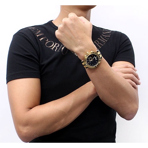 Versace手錶男 凡賽斯手錶 真皮錶帶黑金男士腕錶 雙地時區多功能高端商務休閒男錶 29G70D009-細節圖3