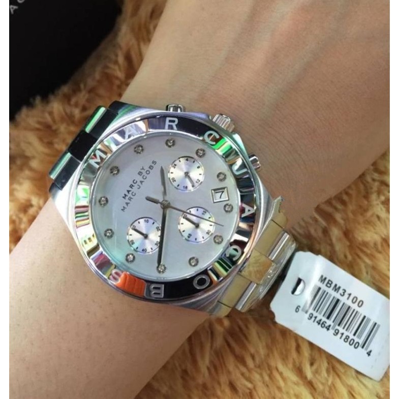 Marc By Marc Jacobs手錶 馬克MJ玫瑰金女錶 三眼鑲鑽不鏽鋼鏈石英錶 男女通用款情侶錶MBM3100 -細節圖5