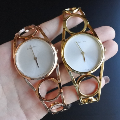 CK手錶 Calvin Klein round手鐲手錶 K5U2S646 玫瑰金色時尚潮流石英女錶 女生手錶 石英錶