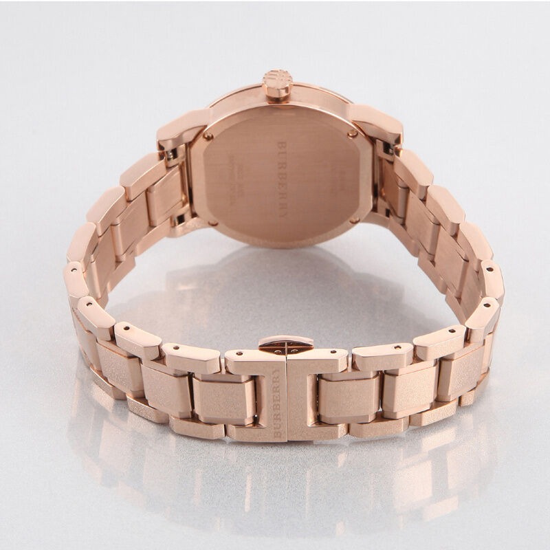 Burberry手錶 戰馬手錶 玫瑰金色鋼鏈時尚奢華女錶watch 34mm BU9104-細節圖5