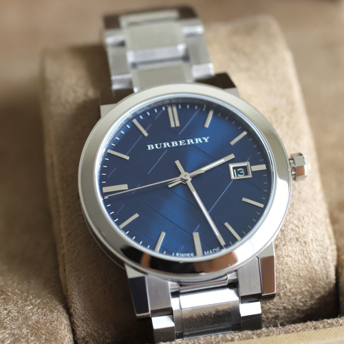 Burberry手錶 戰馬手錶 銀色藍面日曆防水男錶 石英錶 時尚男士腕錶BU9031
