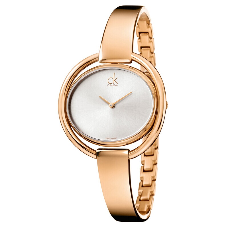 CalvinKlein手錶 瑞士CK手錶女 玫瑰金色女生手鐲錶 時尚潮流石英錶 防水女錶K4F2N616-細節圖6