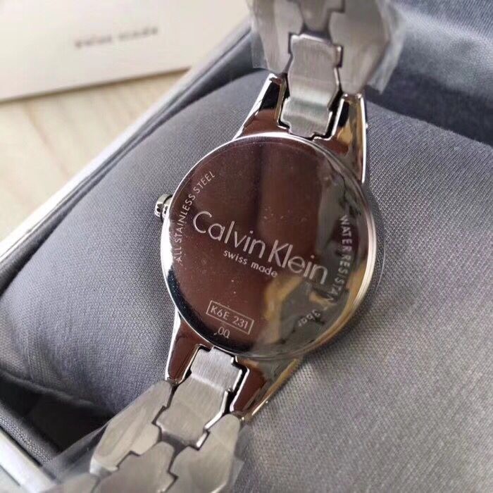 CalvinKlein手錶 腕錶 CK手錶 SNAKE系列石英錶 女生鋼鏈黑面白面銀色手鏈款女錶K6E23141 46-細節圖5