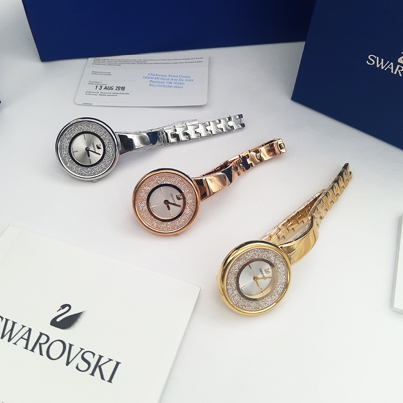 Swarovski手錶 施華洛世奇手錶女生手錶 手鐲手錶 滿天星水晶玫瑰金手鐲款女錶 時尚腕錶精品錶5269250-細節圖2