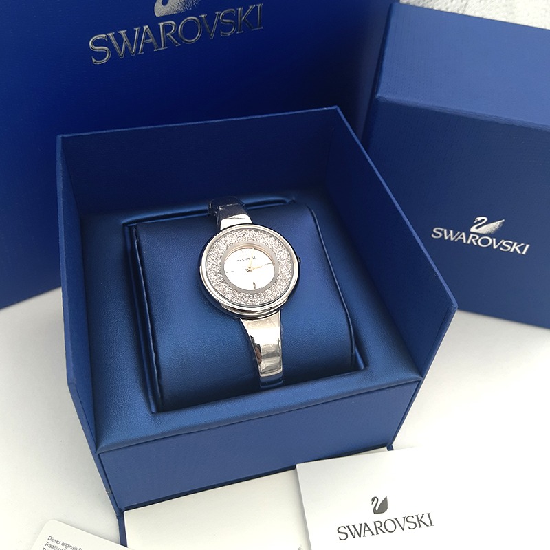 Swarovski手錶 施華洛世奇手錶女生手錶 手鐲手錶 滿天星水晶玫瑰金手鐲款女錶 時尚腕錶精品錶5269250-細節圖9