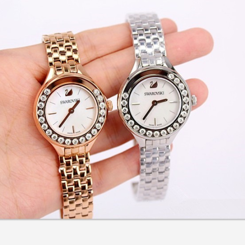 Swarovski施華洛世奇手錶 玫瑰金色 銀色 時來運轉 天鵝鋼鏈石英錶 時尚潮流鑲鑽女錶5261496