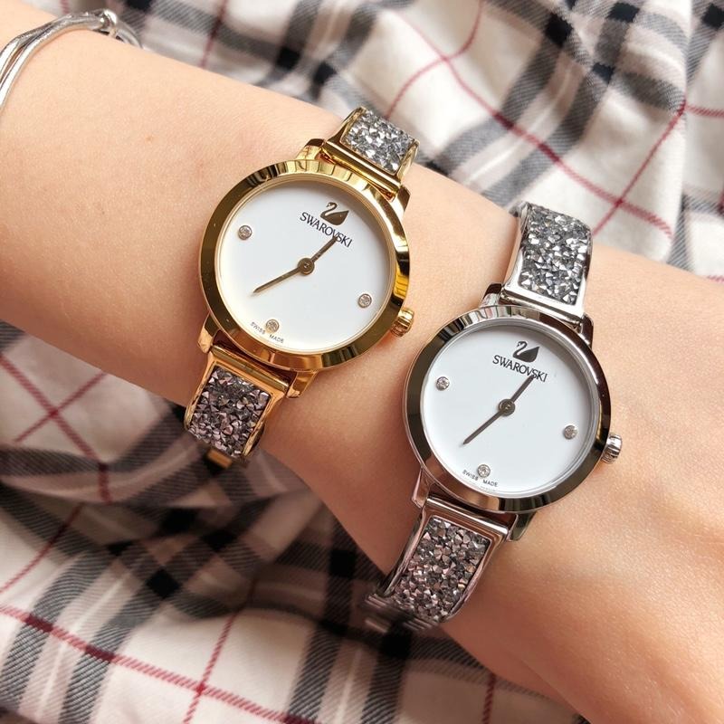 Swarovski手錶 女生手錶 手鐲手錶 施華洛世奇手錶 天鵝女錶 玫瑰金水鑽鋼鏈時尚潮流女生腕錶 石英錶精品錶-細節圖2
