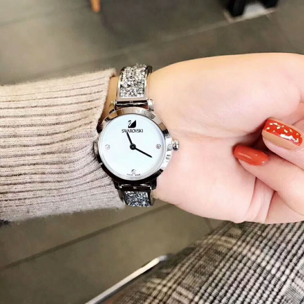 Swarovski手錶 女生手錶 手鐲手錶 施華洛世奇手錶 天鵝女錶 玫瑰金水鑽鋼鏈時尚潮流女生腕錶 石英錶精品錶-細節圖9
