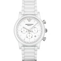 Armani手錶 男生手錶 白色陶瓷手錶阿瑪尼手錶 白色陶瓷三眼計時日曆石英錶 歐美簡約時尚百搭防水男錶AR1499-規格圖9
