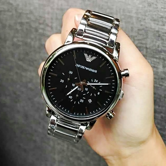 Armani手錶 阿瑪尼手錶 鋼鏈歐美簡約時尚男士腕錶 三眼計時日曆大錶盤商務休閒男錶AR1894-細節圖4