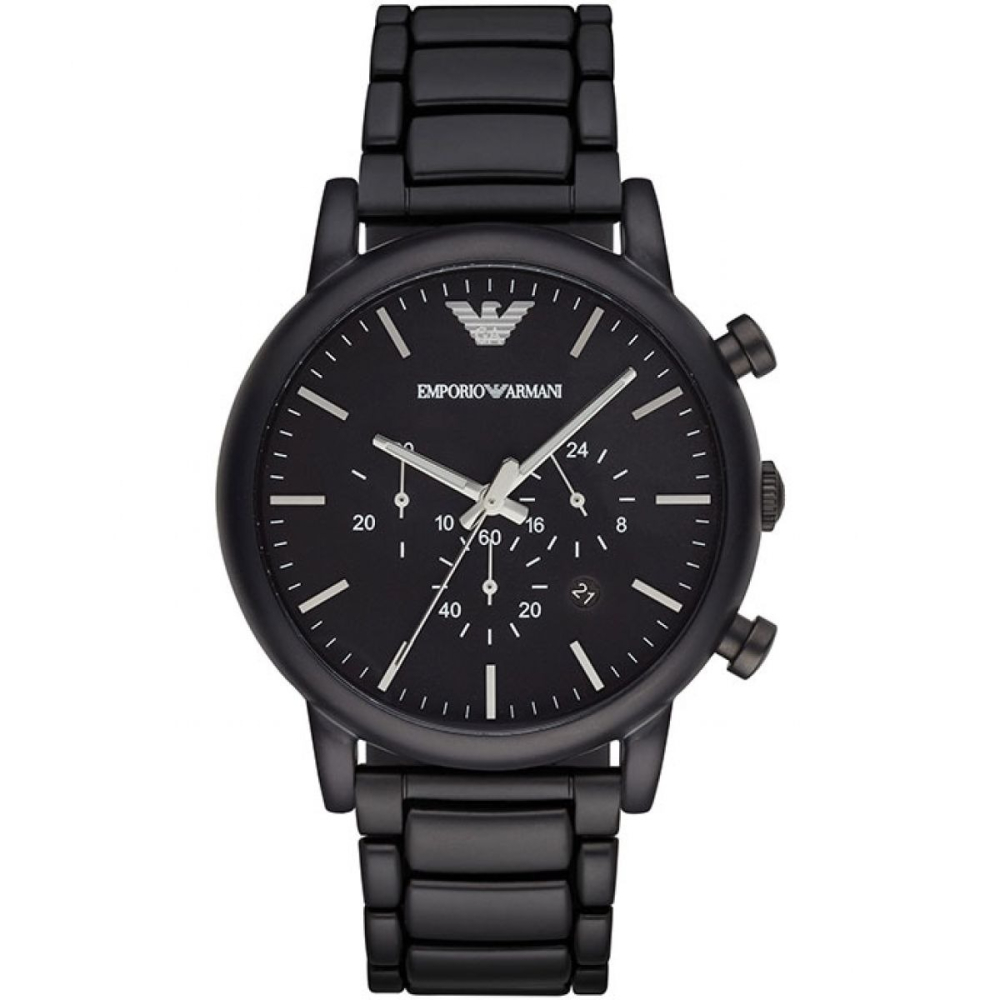 Armani手錶男 阿曼尼手錶 AR1894 黑色大錶盤三眼日曆防水石英錶 商務休閒鋼鏈男錶AR1895-細節圖2